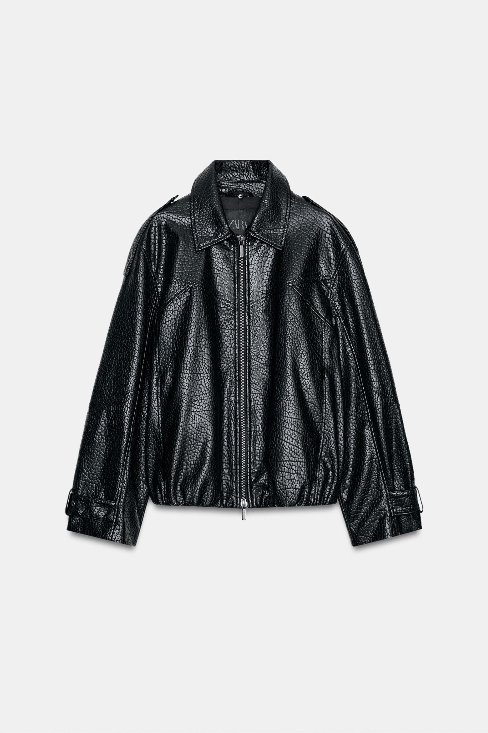FAUX LEATHER BOMBER JACKET ZW COLLECTION